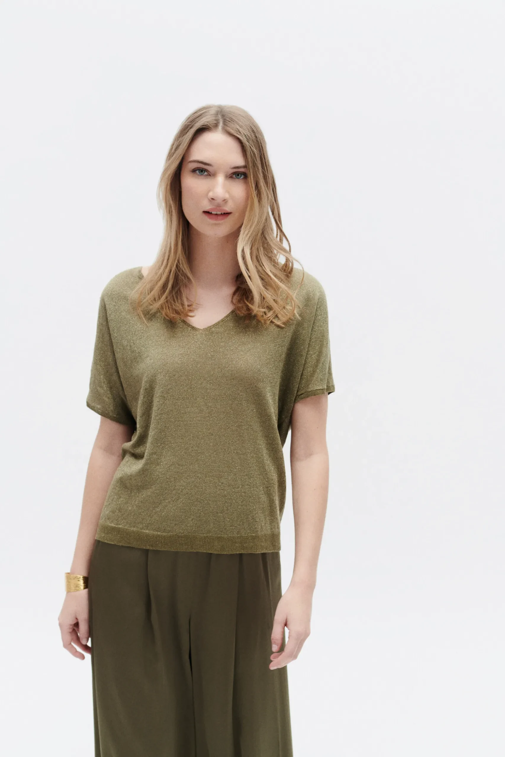 Sale Pull Milane Vert Olive Femme Pulls
