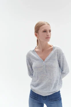 Discount Pull Tom Col Tunisien Bleu Electrique Femme Pulls