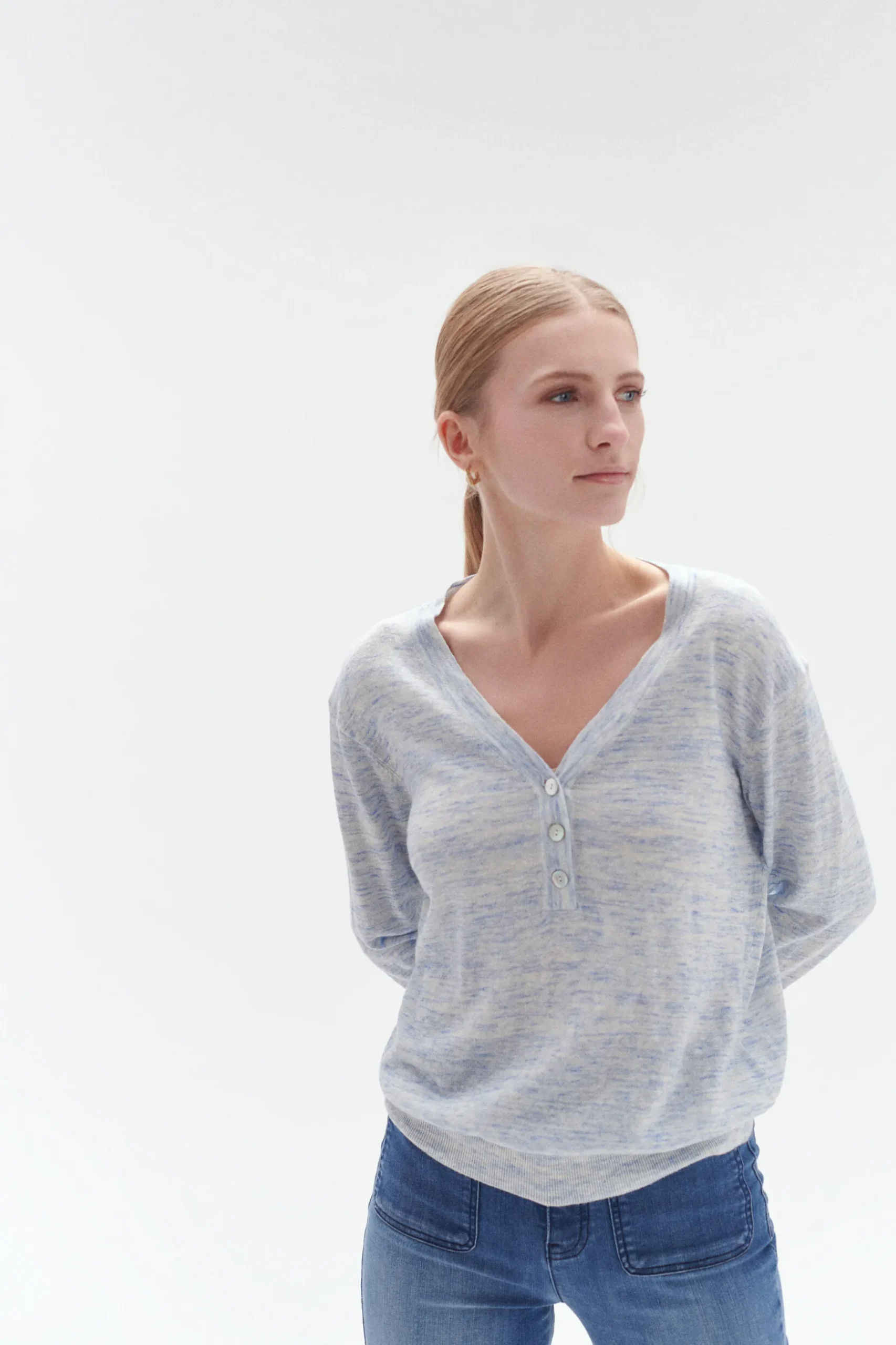 Discount Pull Tom Col Tunisien Bleu Electrique Femme Pulls