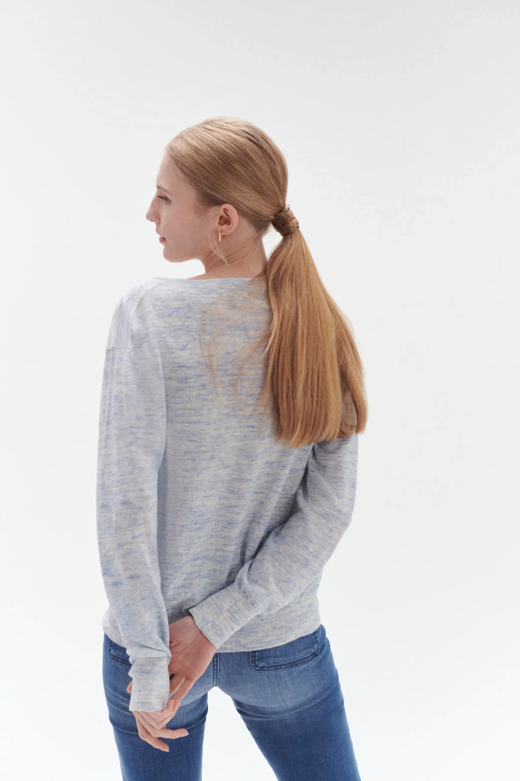 Discount Pull Tom Col Tunisien Bleu Electrique Femme Pulls