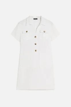 Shop Robe Laure 100% Lin Blanc Femme Robes