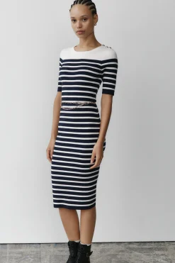 New Robe Pull Oceane Facon Mariniere Femme Robes
