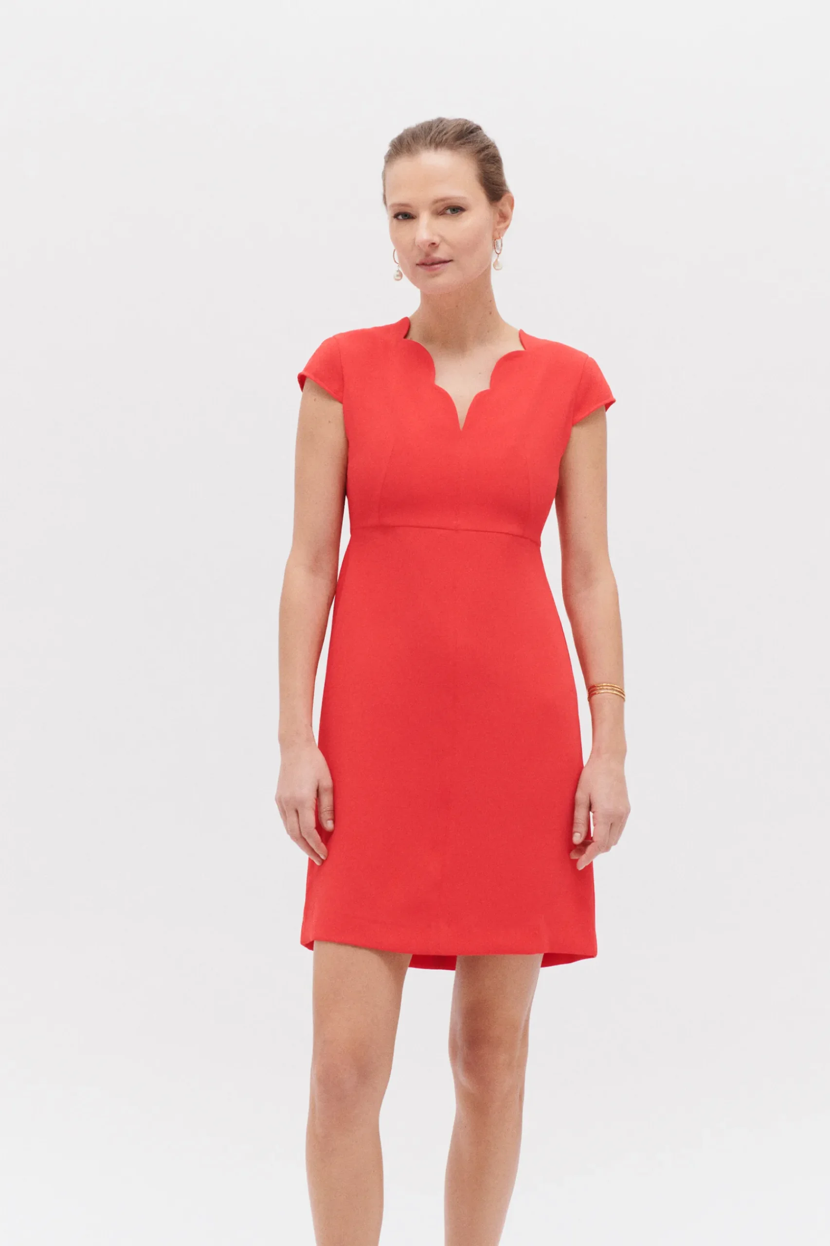 Hot Robe Structuree Myra Rouge Femme Robes