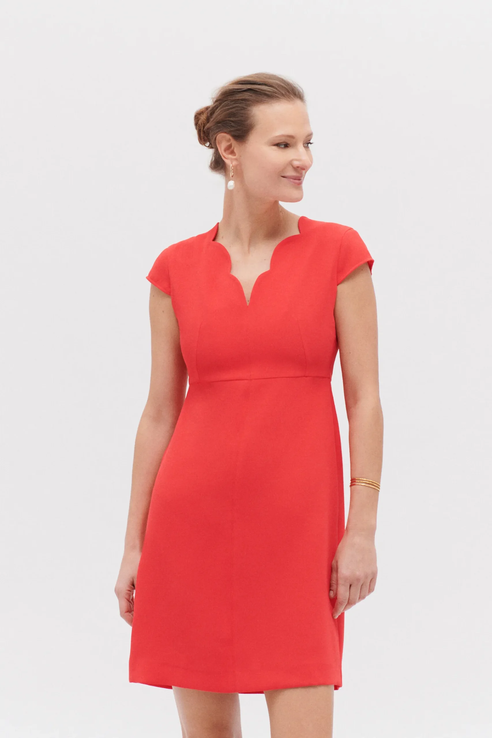 Hot Robe Structuree Myra Rouge Femme Robes