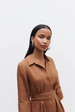 Sale Robe Yana 100% Lin Femme Robes