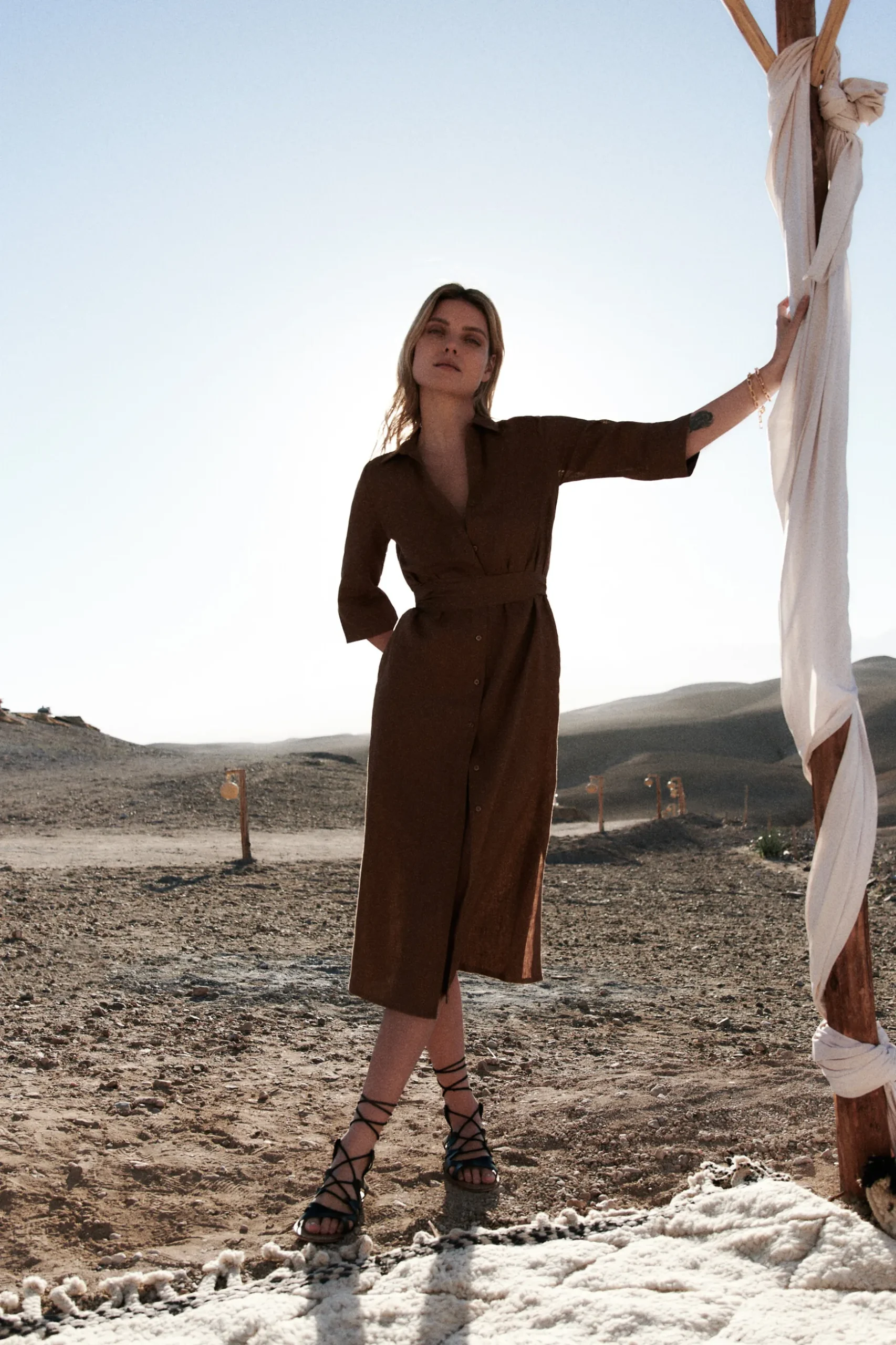 Sale Robe Yana 100% Lin Femme Robes