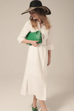 Best Robe Yana 100% Lin Ivoire Femme Robes