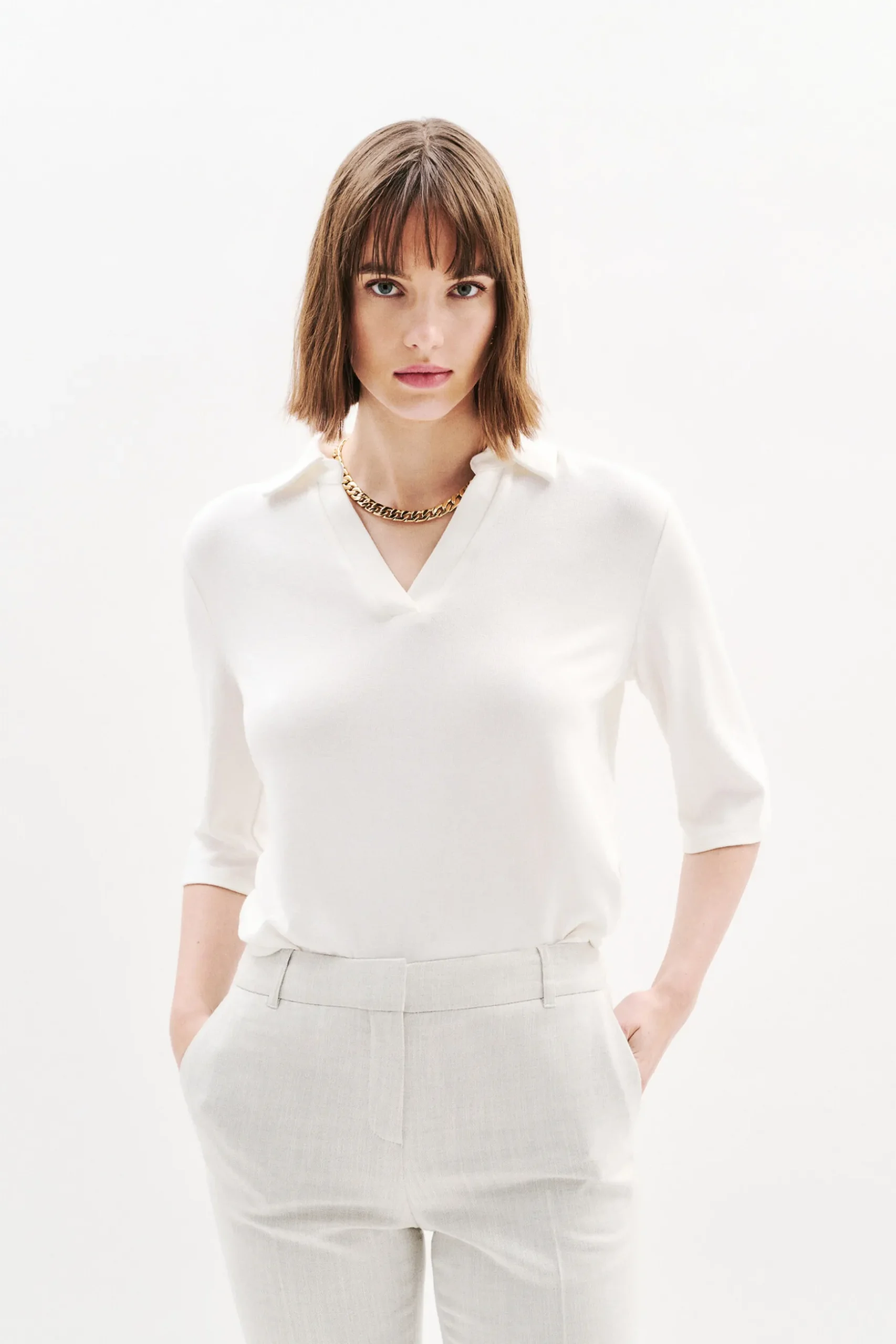 New Tee Shirt Elisa Ivoire Femme Tops Et T-Shirts