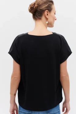 Hot Top Victor Satine Noir Femme Tops Et T-Shirts
