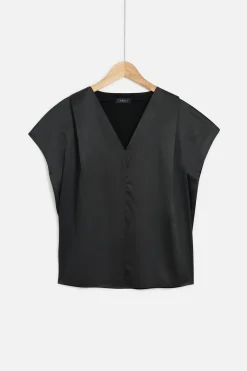 Hot Top Victor Satine Noir Femme Tops Et T-Shirts