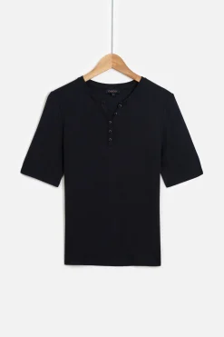 Outlet T-Shirt Boutonne Andrea Femme Tops Et T-Shirts