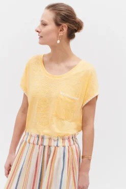 Best T-Shirt Evita 100% Lin Femme Tops Et T-Shirts