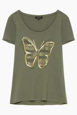 New T-Shirt Jamelia Vert Kaki Femme Tops Et T-Shirts