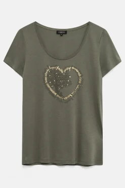 Cheap T-Shirt Janice Toutes A L'Ecole Vert Kaki Femme Tops Et T-Shirts