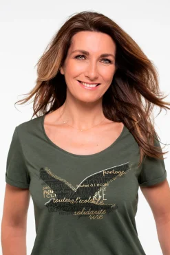 Best T-Shirt Maddy Vert Kaki Femme Tops Et T-Shirts