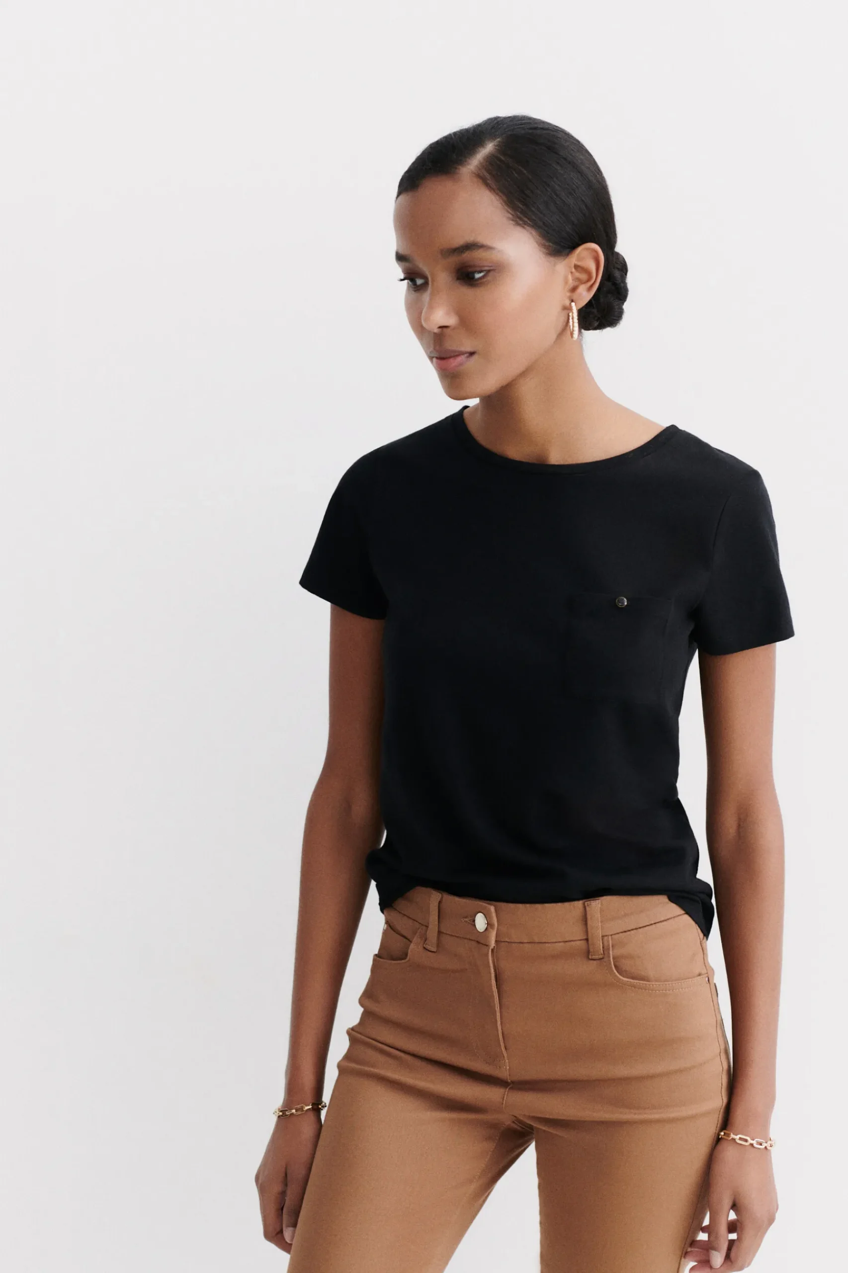 Hot T-Shirt Ninon Noir Femme Tops Et T-Shirts