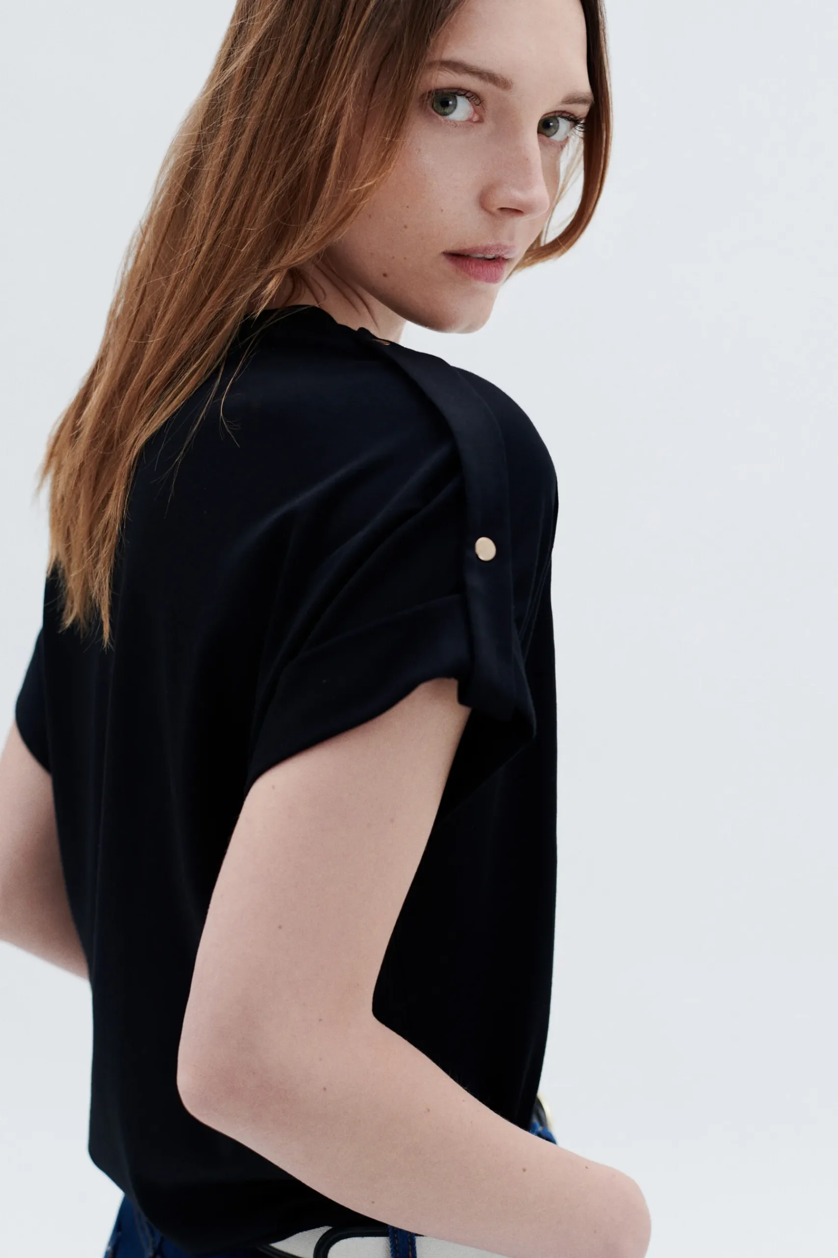 Cheap T-Shirt Tonie Noir Femme Tops Et T-Shirts
