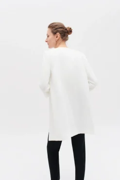 Flash Sale Veste Longueur Midi Et Coupe Structuree. Ivoire Femme Manteaux