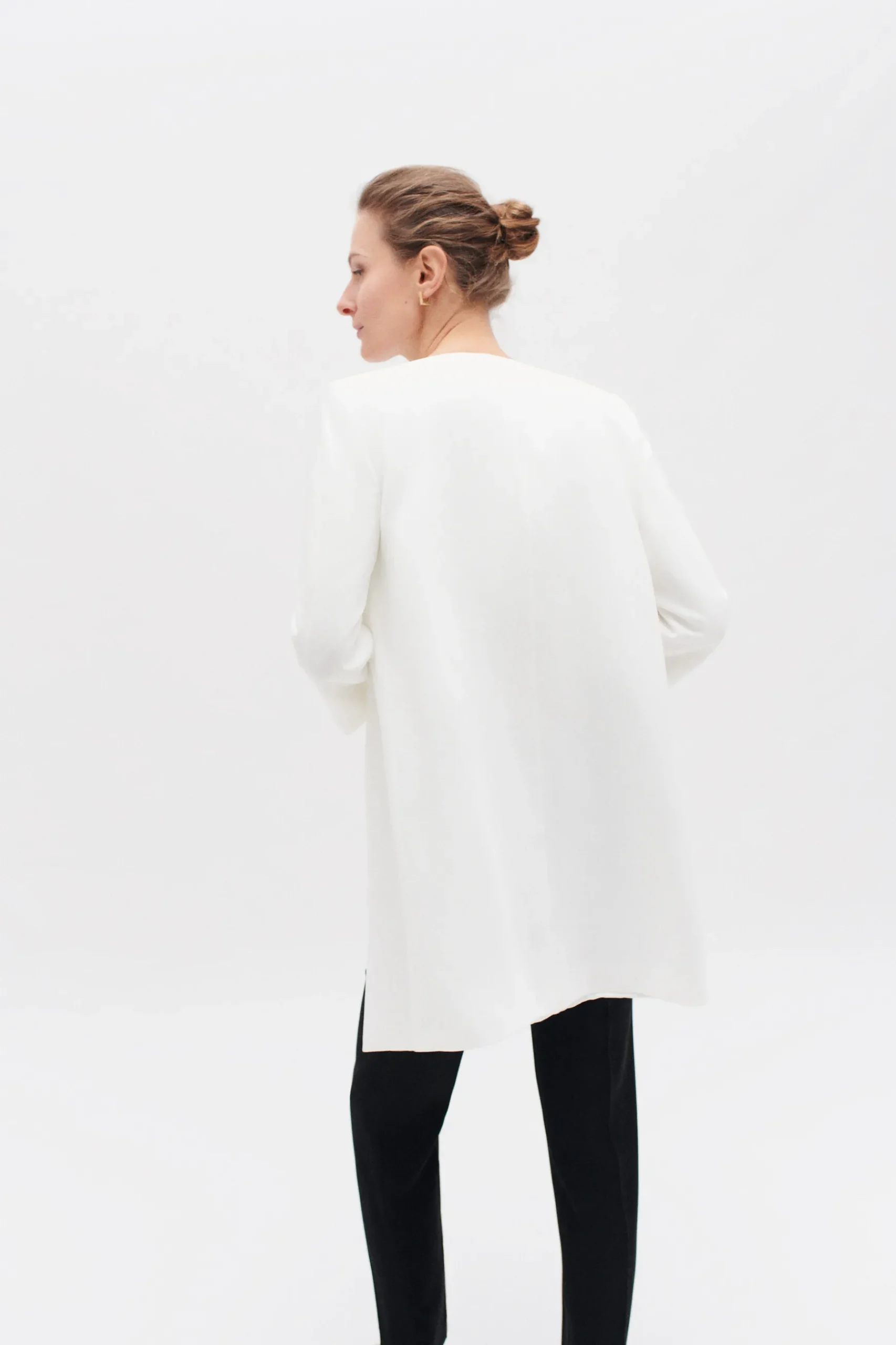 Flash Sale Veste Longueur Midi Et Coupe Structuree. Ivoire Femme Manteaux